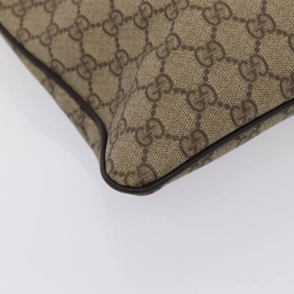 GUCCI GG Supreme Shoulder Bag Pvc Leather Beige Silver - Picture 13 of 16